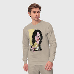 Костюм хлопковый мужской Andy Warhol - Mick Jagger pop art, цвет: миндальный — фото 2