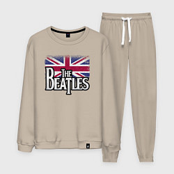Костюм хлопковый мужской The Beatles Great Britain Битлз, цвет: миндальный