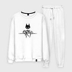 Костюм хлопковый мужской Stray: Black Logo, цвет: белый