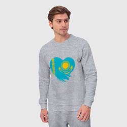 Костюм хлопковый мужской Сердце - Казахстан, цвет: меланж — фото 2