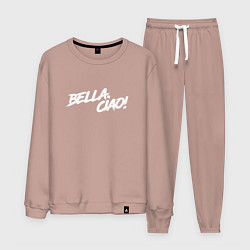 Костюм хлопковый мужской БУМАЖНЫЙ ДОМ, BELLA CIAO!, цвет: пыльно-розовый