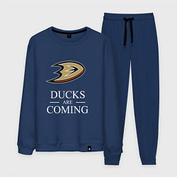 Костюм хлопковый мужской Ducks Are Coming, Анахайм Дакс, Anaheim Ducks, цвет: тёмно-синий