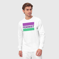 Костюм хлопковый мужской Феминист, цвет: белый — фото 2