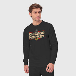 Костюм хлопковый мужской CHICAGO BLACKHAWKS NHL ЧИКАГО НХЛ, цвет: черный — фото 2