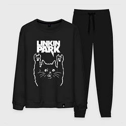 Костюм хлопковый мужской Linkin Park, Линкин Парк, Рок кот, цвет: черный