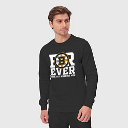 Костюм хлопковый мужской FOREVER NOT JUST WHEN WE WIN, Boston Bruins, Босто, цвет: черный — фото 2