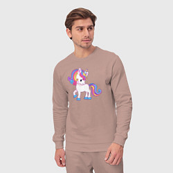 Костюм хлопковый мужской Единорог unicorn, цвет: пыльно-розовый — фото 2