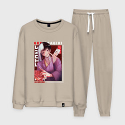 Костюм хлопковый мужской Доктор Стоун Dr Stone, Гэн Асагири, цвет: миндальный