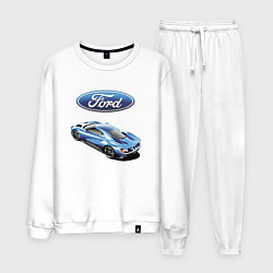Костюм хлопковый мужской Ford Motorsport Racing team, цвет: белый