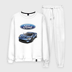 Костюм хлопковый мужской Ford - legendary racing team!, цвет: белый