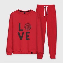 Костюм хлопковый мужской Volleyball - Love, цвет: красный