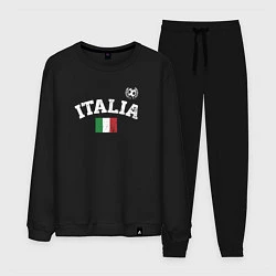 Костюм хлопковый мужской Футбол Италия, цвет: черный
