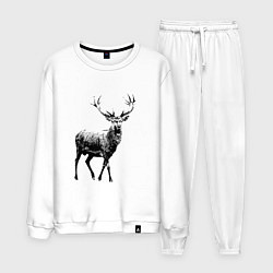 Костюм хлопковый мужской Черный олень Black Deer, цвет: белый