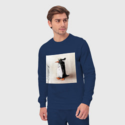 Костюм хлопковый мужской Птица Пингвин, цвет: тёмно-синий — фото 2