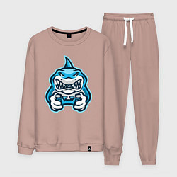Костюм хлопковый мужской Shark player, цвет: пыльно-розовый
