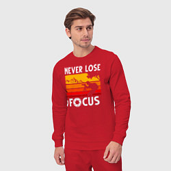 Костюм хлопковый мужской Never lose focus, цвет: красный — фото 2