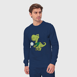 Костюм хлопковый мужской Volleyball Dinosaur, цвет: тёмно-синий — фото 2