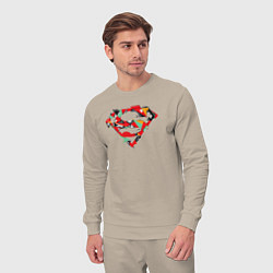 Костюм хлопковый мужской Logo Superman, цвет: миндальный — фото 2