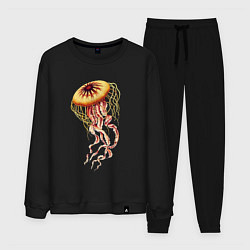 Костюм хлопковый мужской Морская медуза, цвет: черный