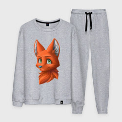 Костюм хлопковый мужской Милая лисичка Cute fox, цвет: меланж