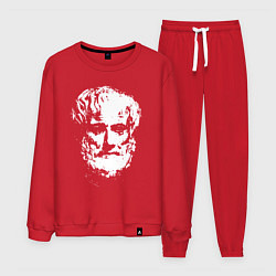 Костюм хлопковый мужской Аристотель портрет, цвет: красный