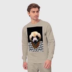 Костюм хлопковый мужской Panda Look 2, цвет: миндальный — фото 2