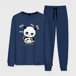 Костюм хлопковый мужской Панда геймер, цвет: тёмно-синий