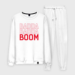 Костюм хлопковый мужской Badda Badda Boom, цвет: белый