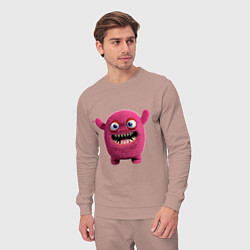 Костюм хлопковый мужской FLUFFY COLORED MONSTER, цвет: пыльно-розовый — фото 2