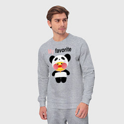 Костюм хлопковый мужской LaLaFanFan Panda, цвет: меланж — фото 2