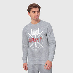 Костюм хлопковый мужской Славянин, помни свои корни - эмблема, цвет: меланж — фото 2