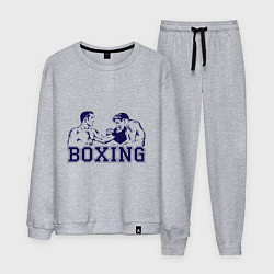 Костюм хлопковый мужской Бокс Boxing is cool, цвет: меланж