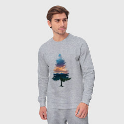Костюм хлопковый мужской Лес в ёлке, цвет: меланж — фото 2