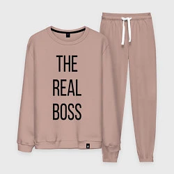 Костюм хлопковый мужской The real boss!, цвет: пыльно-розовый