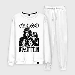 Костюм хлопковый мужской Led Zeppelin Black, цвет: белый