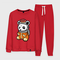Костюм хлопковый мужской Космо панда, цвет: красный
