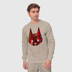 Костюм хлопковый мужской Кот из игры Stray, цвет: миндальный — фото 2