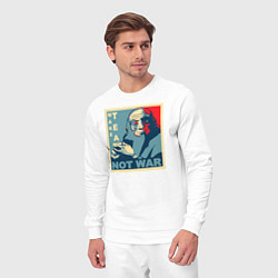 Костюм хлопковый мужской Make tea, not war, цвет: белый — фото 2