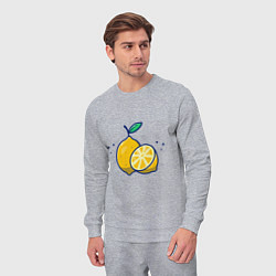 Костюм хлопковый мужской Вкусные Лимончики, цвет: меланж — фото 2
