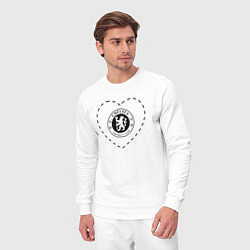 Костюм хлопковый мужской Лого Chelsea в сердечке, цвет: белый — фото 2