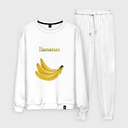 Костюм хлопковый мужской Bananas, бананы, цвет: белый