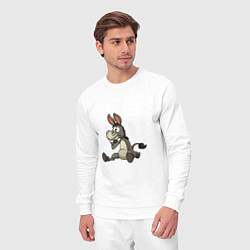 Костюм хлопковый мужской Задумчивый осел, цвет: белый — фото 2