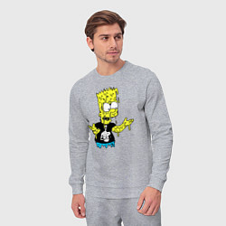 Костюм хлопковый мужской Плавящийся Барт Симпсон - стилизация, цвет: меланж — фото 2