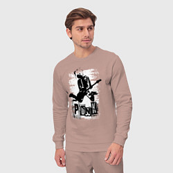 Костюм хлопковый мужской Punk jump, цвет: пыльно-розовый — фото 2