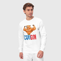 Костюм хлопковый мужской CapyGYM - лучший бодибилдинг, цвет: белый — фото 2