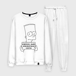 Костюм хлопковый мужской Simpson, Bart, Springfield, 159736, цвет: белый