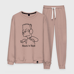 Костюм хлопковый мужской Bart Simpson - Rock n Roll, цвет: пыльно-розовый