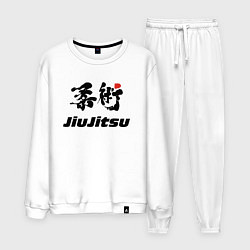 Костюм хлопковый мужской Jiujitsu Джиу-джитсу, цвет: белый