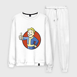 Костюм хлопковый мужской Vault boy like, цвет: белый
