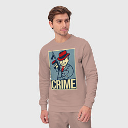 Костюм хлопковый мужской Vault crime boy, цвет: пыльно-розовый — фото 2